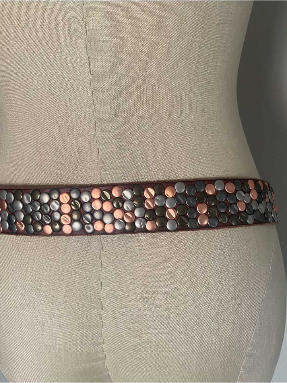 Amsterdam Heritage studded brown leather belt size 95 M/L - Picture 3 of 10